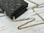 DIOR LADY CHAIN BAG 21 IN BLACK LAMBSKIN
