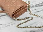 DIOR LADY CHAIN BAG 21 IN ALMOND BEIGE LAMBSKIN