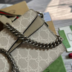 GUCCI DIONYSUS  25 SMALL RECTANGULAR BAG IN BEIGE CANVAS