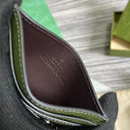 GUCCI MARMONT CARD HOLDER 11 IN ARMY GREEN LAMBSKIN