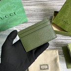 GUCCI MARMONT CARD HOLDER 11 IN ARMY GREEN LAMBSKIN