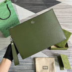 GUCCI MARMONT POUCH 30 IN ARMY GREEN LAMBSKIN