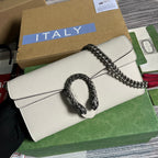 GUCCI DIONYSUS SMALL 25 BAG IN WHITE CALFSKIN