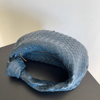 BOTTEGA VENETA MINI JODIE 23 IN STEEL BLUE LAMBSKIN