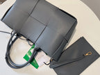 BOTTEGA VENETA SMALL ARCO TOTE 30 IN TROUT GRAY LAMBSKIN