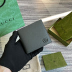 GUCCI MARMONT 11 BIFOLD WALLET IN PENTER GREY CALFSKIN