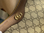GUCCI OPHIDIA  SMALL 25 HANDBAG BEIGE AND EBONY PVC FABRIC