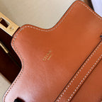 CELINE SOFT 18 BEIGE BROWN CALFSKIN
