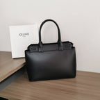 CELINE CONTI BAG 36 IN BLACK CALFSKIN GOLD HARDWARE