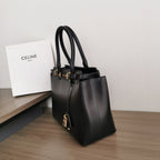 CELINE CONTI BAG 36 IN BLACK CALFSKIN GOLD HARDWARE