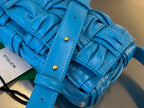 BOTTEGA VENETA MINI CASSETTE 19 IN SKY BLUE SOFT LAMBSKIN