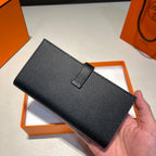 HERMES BEARN WALLET 17.5 BLACK EPSOM GOLD HARDWARE