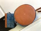 CELINE BUCKET 25 PRINTED DENIM BAG NAVY BLUE