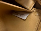 BOTTEGA VENETA BRICK CASSETTE 28 IN HARVEST GOLD CALFSKIN
