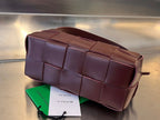 BOTTEGA VENETA BRICK CASSETTE 28 IN WINE RED CALFSKIN