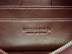 BOTTEGA VENETA BRICK CASSETTE 28 IN WINE RED CALFSKIN