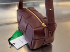 BOTTEGA VENETA BRICK CASSETTE 28 IN WINE RED CALFSKIN