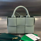BOTTEGA VENETA CANDY ARCO TOTE 20 IN XANADU GRAY CALFSKIN