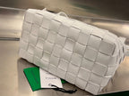 BOTTEGA VENETA MEDIUM 28 CASSETTE WHITE LAMBSKIN