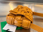 BOTTEGA VENETA MINI CASSETTE 19 IN SANDSTONE ORANGE SOFT LAMBSKIN