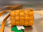 BOTTEGA VENETA MINI CASSETTE 19 IN SANDSTONE ORANGE SOFT LAMBSKIN