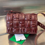 BOTTEGA VENETA MINI CASSETTE 19 IN WINE RED SOFT LAMBSKIN