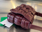 BOTTEGA VENETA MINI CASSETTE 19 IN WINE RED SOFT LAMBSKIN