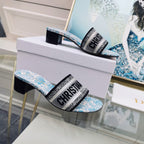 DIOR CD Mule Dway Heeled Slide 45mm Style 33