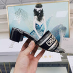DIOR CD Mule Dway Heeled Slide 45mm Style 29