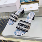 DIOR CD Mule Dway Heeled Slide 45mm Style 34
