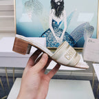 DIOR CD Mule Dway Heeled Slide 45mm Style 36