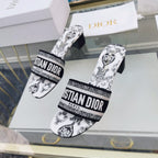 DIOR CD Mule Dway Heeled Slide 45mm Style 32