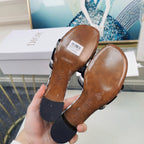 DIOR CD Mule Dway Heeled Slide 45mm Style 32
