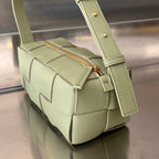 BOTTEGA VENETA BRICK CASSETTE 28 IN GIN GREEN CALFSKIN