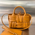 BOTTEGA VENETA CANDY ARCO TOTE 20 IN RAW SIENNA SOFT LAMBSKIN