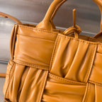 BOTTEGA VENETA CANDY ARCO TOTE 20 IN RAW SIENNA SOFT LAMBSKIN