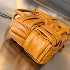 BOTTEGA VENETA CANDY ARCO TOTE 20 IN RAW SIENNA SOFT LAMBSKIN