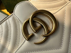 GUCCI MARMONT MINI 18 HANDBAG IN WHITE CALFSKIN