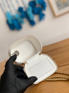 CHANEL MINI 10 VANITY IN WHITE CALFSKIN GOLD HARDWARE