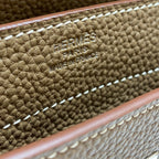 HERMES KELLY DEPECHES 34 BRIEFCASE IN ETOUPE TOGO CALFSKIN SILVER HARDWARE