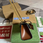 GUCCI PADLOCK 22 SMALL  BAG IN BLACK CALFSKIN AND BEIGE CANVAS
