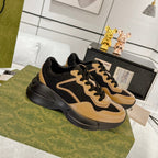 GUCCI 100 RHYTON SNEAKER Black Caramel Brown