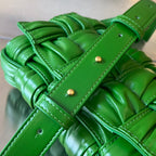 BOTTEGA VENETA MINI CASSETTE 19 IN SHAMROCK GREEN SOFT LAMBSKIN