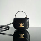 CELINE TRIOMPHE SHINY CALFSKIN HANDBAG 18 BLACK