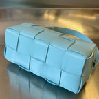 BOTTEGA VENETA BRICK CASSETTE 28 IN SKY BLUE CALFSKIN