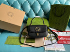 GUCCI BLONDIE 23 TOP-HANDLE BAG BLACK CALFSKIN