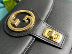 GUCCI BLONDIE 23 TOP-HANDLE BAG BLACK CALFSKIN