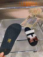 HERMES CHYPRE SANDAL OMBRE WHITE BROWN CALFSKIN