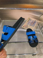 HERMES CHYPRE SANDAL OMBRE BLACK COBALT CALFSKIN