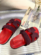 HERMES CHYPRE SANDAL CHERRY MIX JAM SUEDE